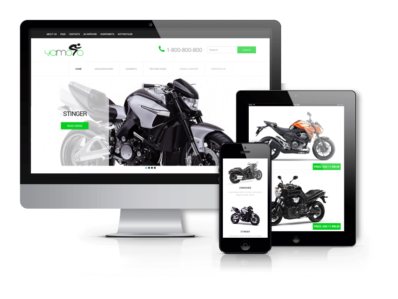 Motorcycle website template, Yamoto