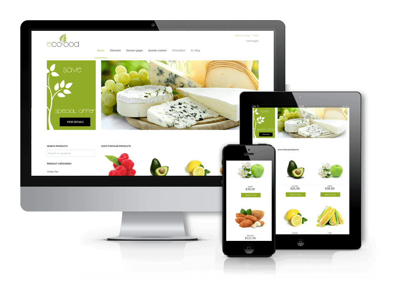 Food Joomla eCommerce template Ecofood