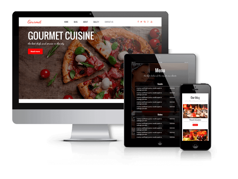 WordPress restaurant theme Gourmet
