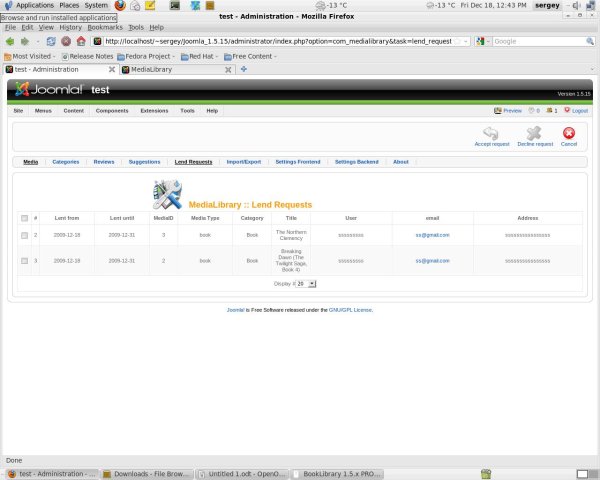MediaLibray - Lend Request Management 