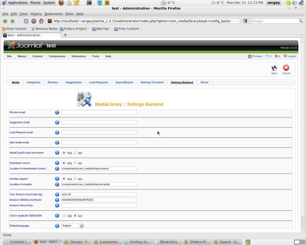 MediaLibary - Settings backend. MediaLibary - Settings backend.